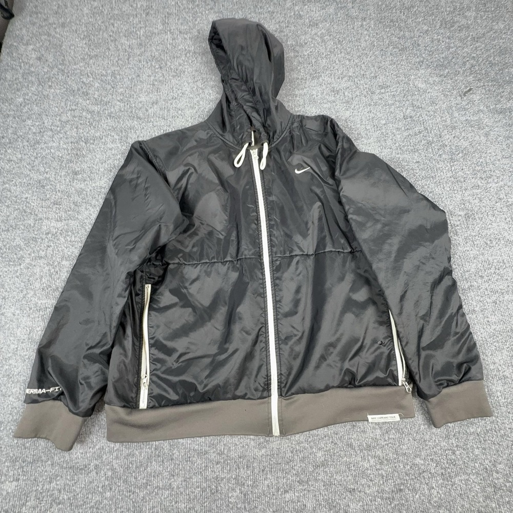 Nike Jacket Mens Large Black Therma-FIT Hooded Full Zip Standard Issue